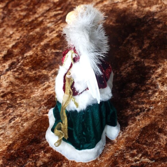 Vintage Christmas Angel - Mantle Figure - Tree Topper - Harp - Porcelain - Picture 4 of 7